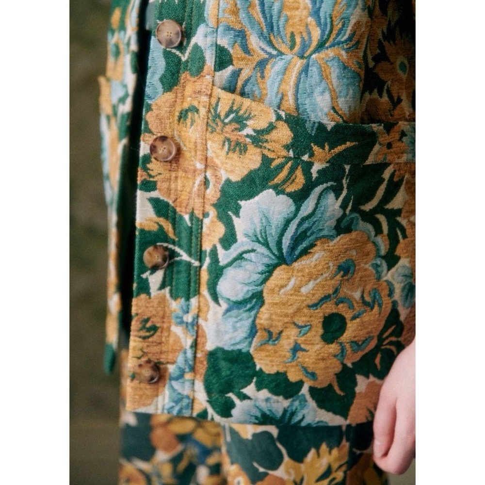 NWT Sézane Will Garden Flowers Jacquard Vintage Floral Pattern Jacket XS Sezane - Picture 8 of 9